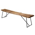 Old Times Bank / L 190 cm - Zeus schwarz/holz natur en metall/holz