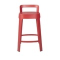 Ombra Counter Barhocker / Mit Rückenlehne - H 65 cm - RS BARCELONA rot en metall