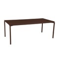 Calvi rechteckiger Tisch / 195 x 95 cm - Aluminium / 10 bis 12 Personen - Abnehmbare Platte - Fermob rot/braun en metall