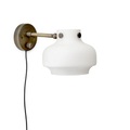 Copenhague SC16 Wandleuchte mit Stromkabel / LED - Ø 16 cm - Glas - &tradition weiß/braun/metall en metall/glas