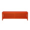 B2 Bas Perforé TV Möbel / 160 x H 51 cm - Griffe aus Eiche - Tolix orange en metall