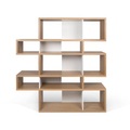 Temahome - Regal LONDON-506 - Holz - eiche/weiss - 156/34/160 cm