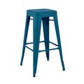 Stapelbarer Barhocker H Indoor metall blau / H 75 cm - Stahl farbig Für den Innenbereich - Tolix blau en metall