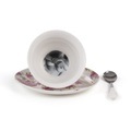 Seletti, Guiltless - Fortuna Teetasse / Mit Untertasse & Löffel Erotisches Bild auf dem Tassenboden - Seletti rosa en keramik