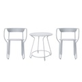 Tisch und Sitzgarnitur Huggy metall grau / Tisch Ø 75 cm + 2 Sessel - Maiori grau en metall