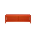 B2 Bas Perforé TV Möbel / 120 x H 51 cm - Griffe aus Eiche - Tolix orange en metall