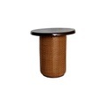 Veneta Table d?appoint / Ø 50 - Keramik & Leder / Limitierte Ausgabe - POPUS EDITIONS braun en leder