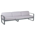 Fermob, Bellevie Sofa 3-Sitzer / L 235 cm - Stoffbezug weiß-grau meliert - Fermob weiß/grau en metall/textil