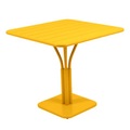 quadratischer Tisch Luxembourg metall gelb / 80 x 80 cm - Standfuß - Fermob en