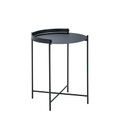 Edge Beistelltisch / Mit Klappgriff -Ø 46 x H 53 cm - Houe schwarz en metall