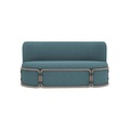 Ethimo, Rotin Sofa 2 Sitzer / L 164 cm - Teakholz abgebeizt & Stoff - Ethimo blau/holz natur en textil/holz