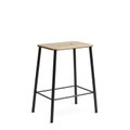 Adam Hocker / H 50 cm - Eiche & Stahl - Frama schwarz/holz natur en metall/holz