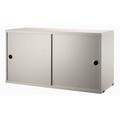 String® System Kiste / 2 Schiebetüren - L 78 x T 30 cm - String Furniture beige en holz