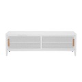 B2 Bas Perforé TV Möbel / 160 x H 51 cm - Griffe aus Eiche - Tolix weiß en metall