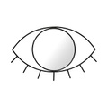 Cyclops Medium Wandspiegel / L 43 cm x H 28 cm - Doiy schwarz en metall