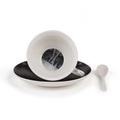 Seletti, Guiltless - Minerva Teetasse / Mit Untertasse & Löffel Erotisches Bild auf dem Tassenboden - Seletti schwarz en keramik
