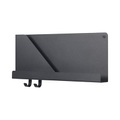 Folded Small Regal / L 50 cm - Metall - 2 Haken + 1 Ablagefach - Muuto schwarz en metall