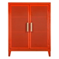 Tolix, Ablage Vestiaire bas Perforé metall orange niedriger Kleiderschrank / Lochblech & Eichenholz - Tolix orange en metall