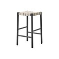 Betty TK7 Barhocker / H 60 cm - Handgeflochtene Leinengurte - &tradition schwarz/beige en textil/holz