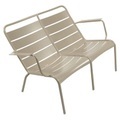 Luxembourg Duo Bank mit Rückenlehne 2-Sitzer - Fermob braun/beige en metall