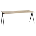 rechteckiger Tisch Pyramid n°01 metall schwarz holz natur / 200 x 55 cm - Neuauflage des Originals von 1959 - Hay schwarz en metall
