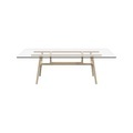 rechteckiger Tisch Bottegga glas holz natur / 220 x 100 cm - 6 Personen - Kristalia holz natur en glas