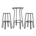 Huggy Stehtisch / + 2 Barhocker H 75 cm - Maiori schwarz en metall