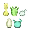 Cactus Vase / 5er-Set - & klevering grün en glas