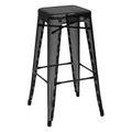 H Perforé Barhocker lackiertes Lochblech aus Stahl - H 75 cm - Tolix schwarz en metall