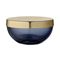Schachtel Tota Small glas blau gold metall / rund - Ø 9 cm x H 4,5 cm - AYTM blau en metall