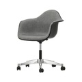 PACC - Eames Plastic Armchair Sessel mit Rollen / (1950) - Vollpolsterung - Vitra grau en textil