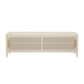 B2 Bas Perforé TV Möbel / 160 x H 51 cm - Griffe aus Eiche - Tolix weiß en metall