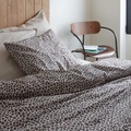 Bettbezug 140 x 200 cm / 140 x 200 cm - Baumwoll-Perkal gewaschen - Au Printemps Paris braun/beige en textil