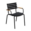 ReCLIPS Stapelbarer Sessel / Armlehnen Bambus - Recycling-Kunststoff - Houe schwarz en plastikmaterial