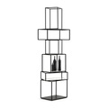 Babylon Regal / Metall & Glas - 64 x 59 x H 204 cm - Mogg schwarz/transparent en metall/glas