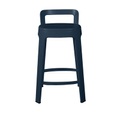 Ombra Counter Barhocker / Mit Rückenlehne - H 65 cm - RS BARCELONA blau en metall