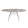 Glossy Marble Ovaler Tisch / 192 x 118 cm - Steinzeug in Marmor-Optik - Kartell braun/beige en keramik/stein
