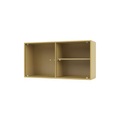 Montana, Wandablage Ripple I holz gelb / Vitrine - B 69,6 x T 20 x H 35,4 cm / Gewelltes Glas - MONTANA en