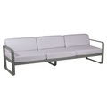 Fermob, Bellevie Sofa 3-Sitzer / L 235 cm - Stoffbezug weiß-grau meliert - Fermob weiß/grün/grau en metall/textil