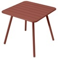 Fermob, Luxembourg quadratischer Tisch / 80 x 80 cm - 4 Tischbeine - Fermob rot/braun en metall