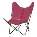 AA Butterfly Sessel Leder / Gestell schwarz - AA-New Design rosa en leder