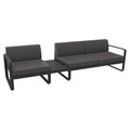 Bellevie Sofa / n° 1 A - L 275 cm - Stoff graphitgrau - Fermob grau en metall/textil