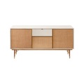 TV Möbel / L 160 x H 80 cm - Naturfaser & Lack - RED Edition weiß en faser/holz