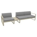 Bellevie Sofa / n° 1 A - L 275 cm - Stoff flanellgrau - Fermob grau en metall/textil
