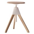 Jerry Hocker H 50/66 cm - Magis weiß/holz natur en holz