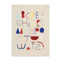 ferm living, Alphabet Poster / Bestickte Bio-Baumwolle - L 50 x H 70 cm - Ferm Living bunt en textil