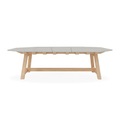 Rafael Octogonal rechteckiger Tisch / 264 x 154 cm - Marmor & gebürstetes Teakholz - 10 Personen - Ethimo weiß en stein