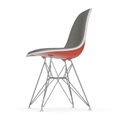 DSR - Eames Plastic Side Chair Gepolsterter Stuhl / (1950) - Vollpolsterung - Vitra rot/grau en textil