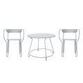 Tisch und Sitzgarnitur Huggy metall grau / Tisch Ø 100 cm + 2 Sessel - Maiori grau en metall