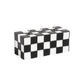 Check Kerze / 3 Dochte - L 14 x H 6 cm - & klevering weiß/schwarz en wachs